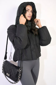 Cropped Hooded Puffer Jacket