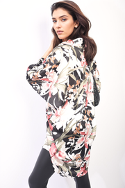 Floral Print Long Sleeve Oversized Shirt