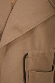 Roll Tab Sleeve Drawstring Waist Trench Coat