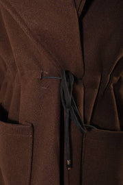 Roll Tab Sleeve Drawstring Waist Trench Coat