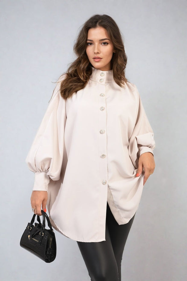 Oversized High Neck Shirt