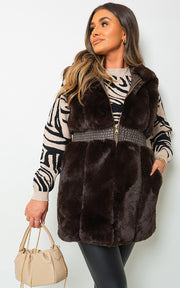 Faux Fur Zip Up Gilet