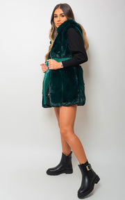 Faux Fur Zip Up Gilet