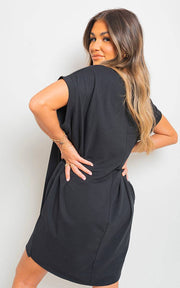 Oversized Short Sleeve Top with Front Pockets