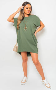 Oversized Short Sleeve Top with Front Pockets