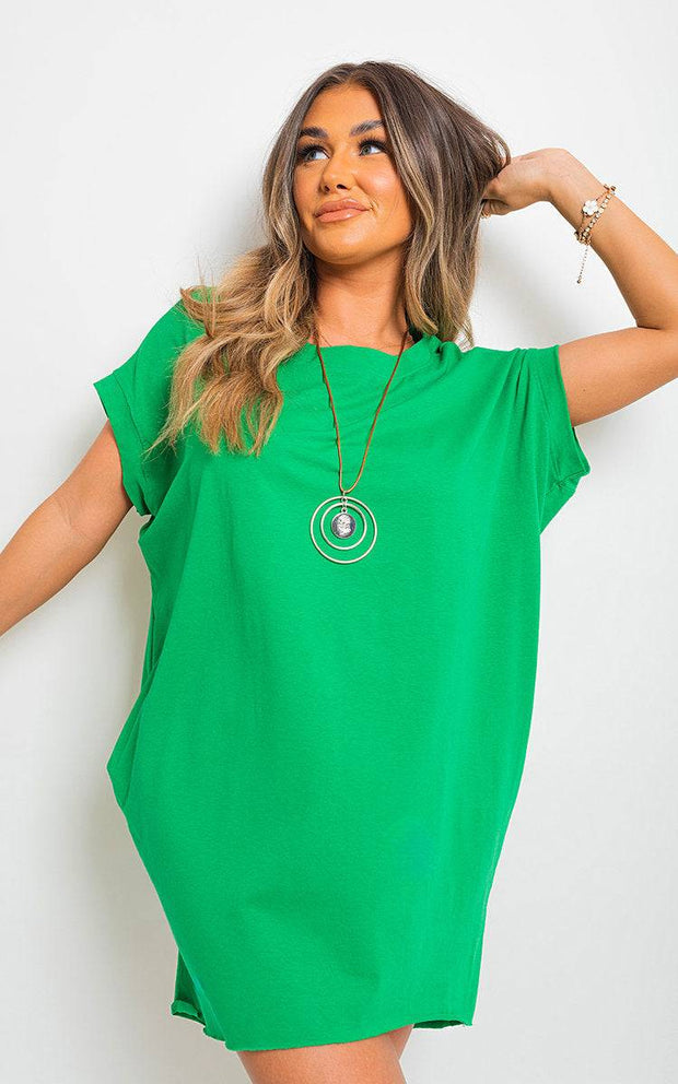 Oversized Short Sleeve Top with Front Pockets