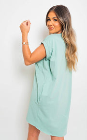 Oversized Short Sleeve Top with Front Pockets