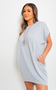 Oversized Short Sleeve Top with Front Pockets