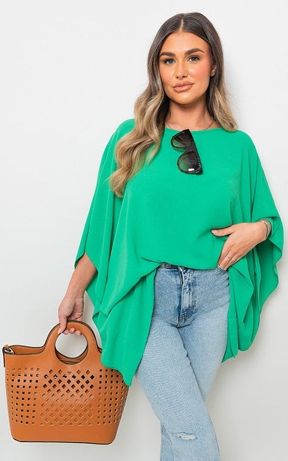 Oversized Batwing Sleeve Casual Top