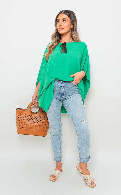 Oversized Batwing Sleeve Casual Top