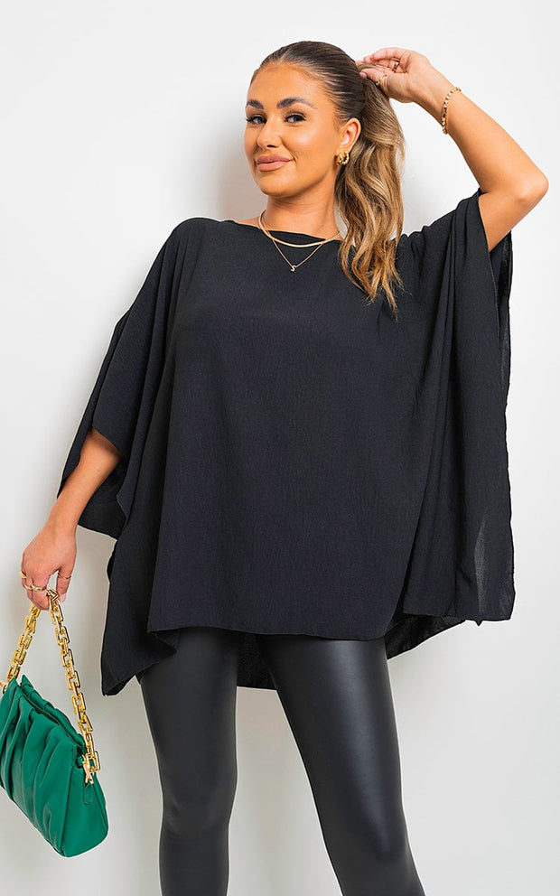 Oversized Batwing Sleeve Casual Top