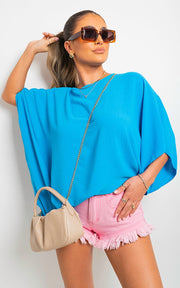 Oversized Batwing Sleeve Casual Top