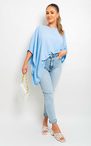 Oversized Batwing Sleeve Casual Top