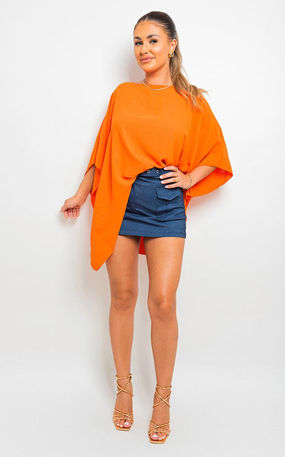 Oversized Batwing Sleeve Casual Top