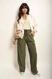 Wide Leg Cargo Trousers