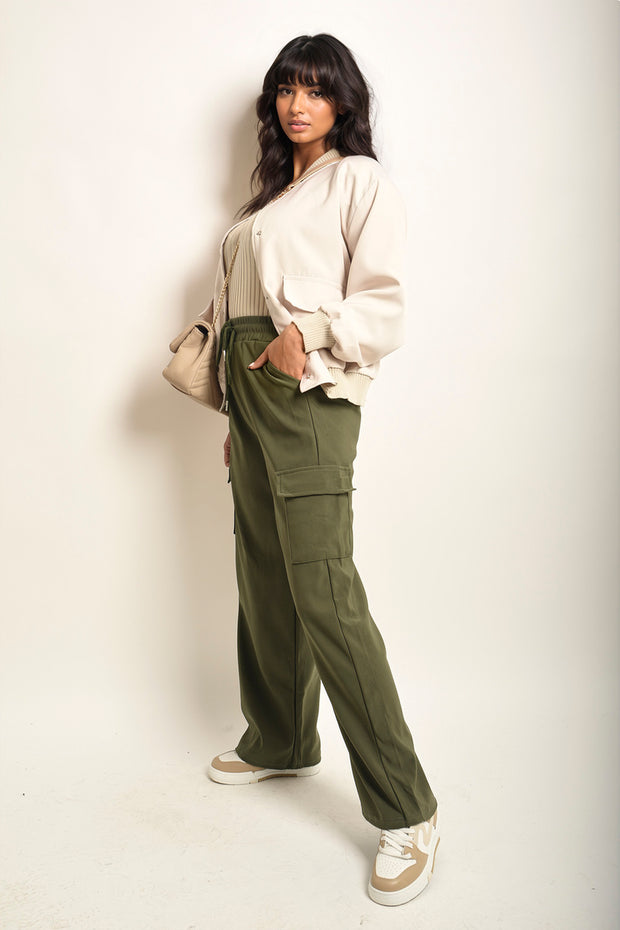 Wide Leg Cargo Trousers