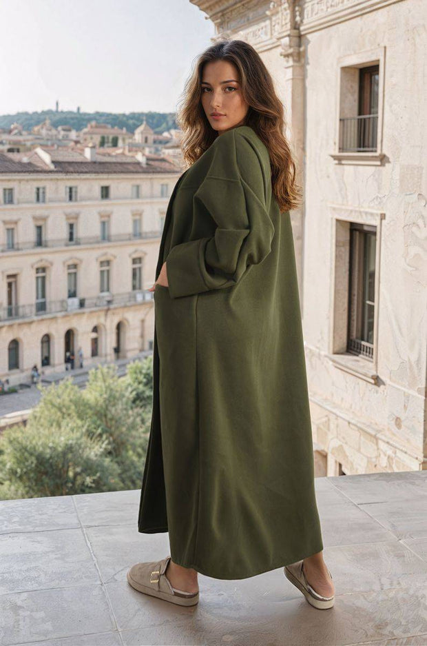 Oversized Long Winter Coat with Pockets