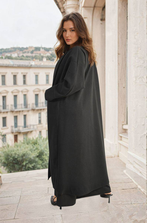 Oversized Long Winter Coat with Pockets