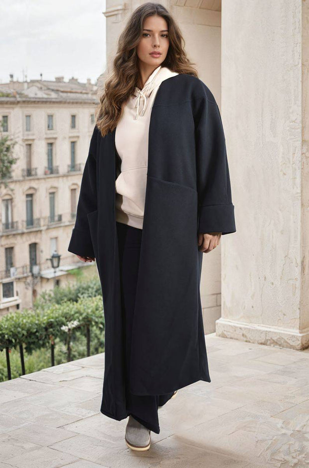 Oversized Long Winter Coat with Pockets