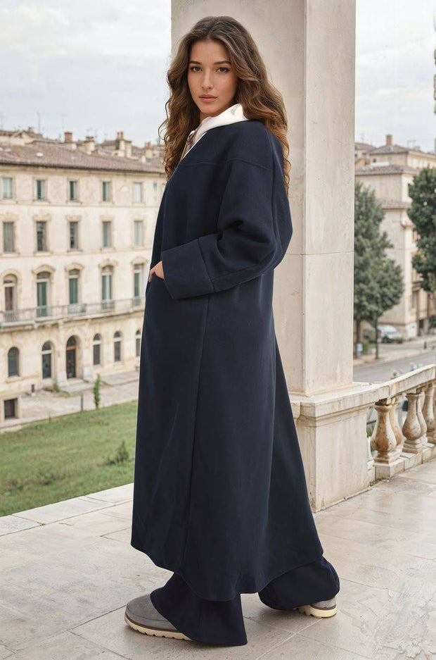 Oversized Long Winter Coat with Pockets