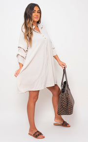 Collared Oversized Mini Dress