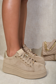 Lace Up Platform Trainers 