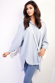 Button Up Oversized Long Back Shirt