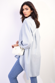 Button Up Oversized Long Back Shirt