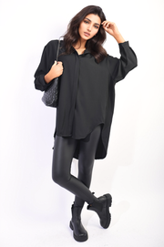 Button Up Oversized Long Back Shirt