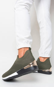 Slip On Sock Wedge Trainers