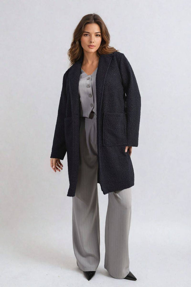 Textured Jacket with Front Pockets