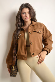 Flap Pocket Cropped Jacket