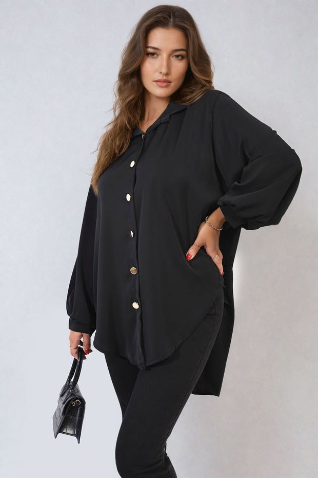 Oversized Collared Button Down Shirt