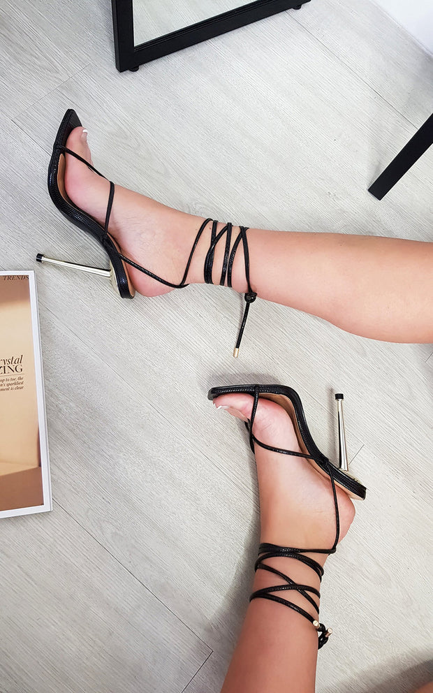 Square Toe Strappy High Heels